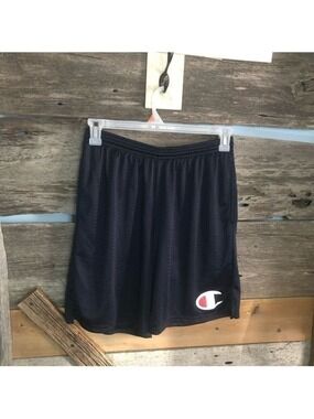 CHAMPION Size Med Navy Basketball Shorts